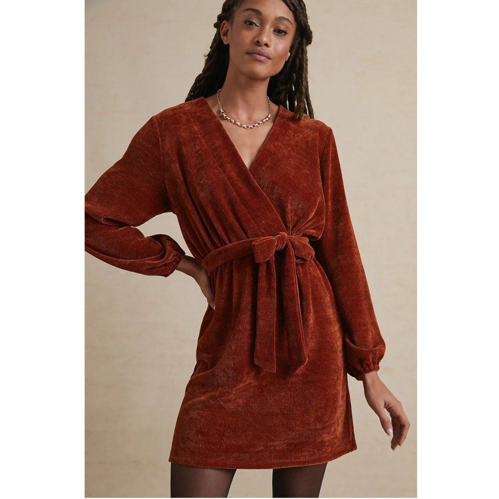 Amadi x Anthropologie Sz. XS Petite Burgundy Mini Dress